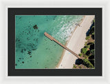 West Shore Lake Tahoe Pier Aerial - Framed Print