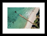 West Shore Lake Tahoe Pier Aerial - Framed Print