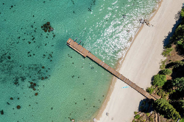 West Shore Lake Tahoe Pier Aerial - Art Print