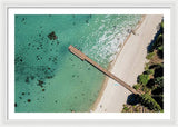 West Shore Lake Tahoe Pier Aerial - Framed Print