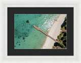 West Shore Lake Tahoe Pier Aerial - Framed Print