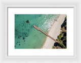 West Shore Lake Tahoe Pier Aerial - Framed Print
