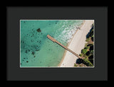 West Shore Lake Tahoe Pier Aerial - Framed Print
