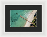 West Shore Lake Tahoe Pier Aerial - Framed Print