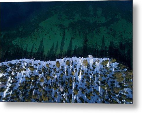 Winter Shores Aerial - Metal Print