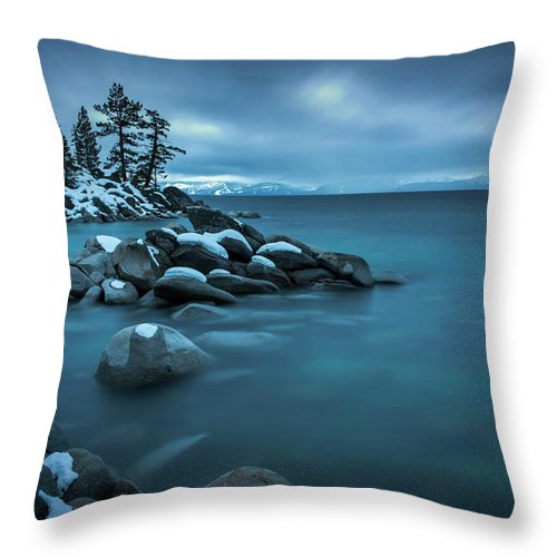 Winter Storm By Brad Scott - Throw Pillow-Lake Tahoe Prints