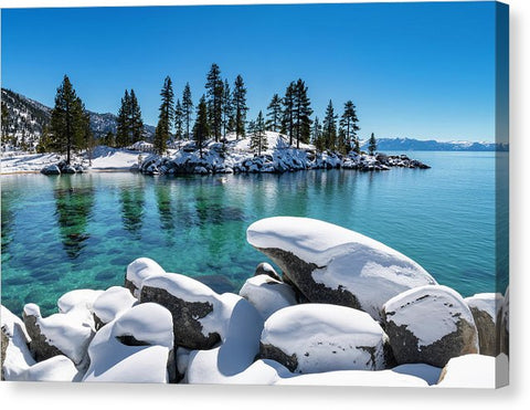 Winter Wave - Sand Harbor Lake Tahoe By Brad Scott - Canvas Print