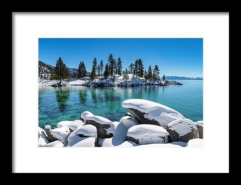 Winter Wave - Sand Harbor Lake Tahoe By Brad Scott - Framed Print