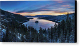 Winters Awakening - Emerald Bay By Brad Scott - Canvas Print-14.000" x 6.875"-Lake Tahoe Prints