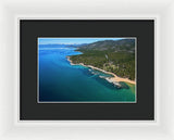 Zephyr Cove To Cave Rock Aerial - Framed Print