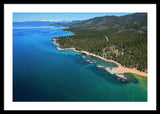 Zephyr Cove To Cave Rock Aerial - Framed Print