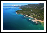 Zephyr Cove To Cave Rock Aerial - Framed Print