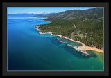 Zephyr Cove To Cave Rock Aerial - Framed Print
