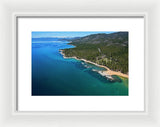 Zephyr Cove To Cave Rock Aerial - Framed Print