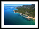 Zephyr Cove To Cave Rock Aerial - Framed Print