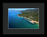 Zephyr Cove To Cave Rock Aerial - Framed Print