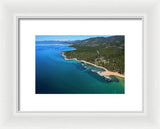Zephyr Cove To Cave Rock Aerial - Framed Print