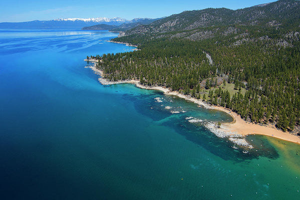 Zephyr Cove To Cave Rock Aerial - Art Print