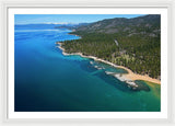 Zephyr Cove To Cave Rock Aerial - Framed Print