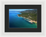 Zephyr Cove To Cave Rock Aerial - Framed Print