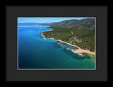 Zephyr Cove To Cave Rock Aerial - Framed Print