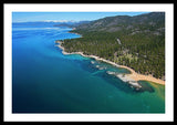 Zephyr Cove To Cave Rock Aerial - Framed Print