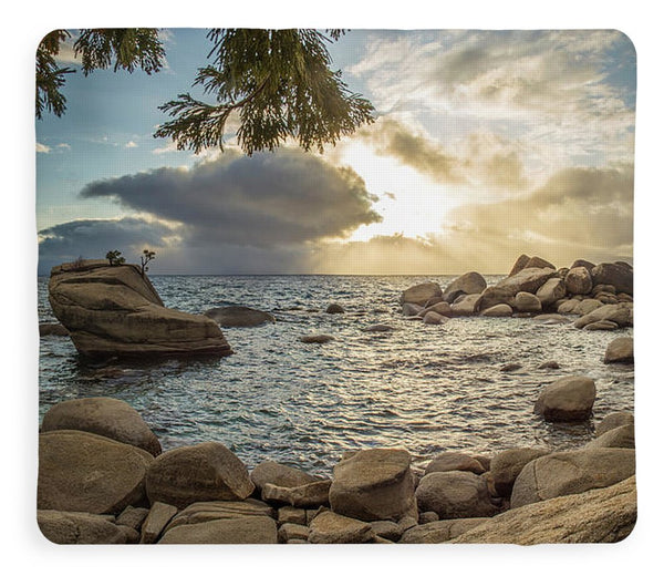 Bonsai Rock Through The Trees By Brad Scott - Blanket