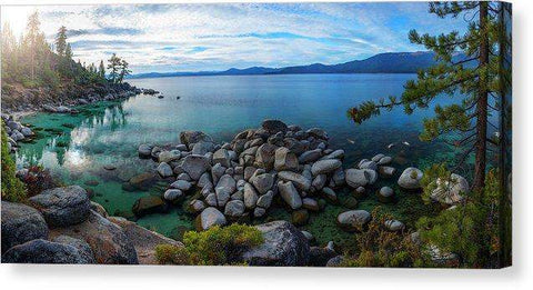 East Shore Aquas by Brad Scott - Canvas Print-14.000" x 6.375"-Lake Tahoe Prints