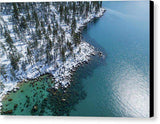 East Shore Winter Aerial By Brad Scott - Canvas Print-12.000" x 7.875"-Lake Tahoe Prints