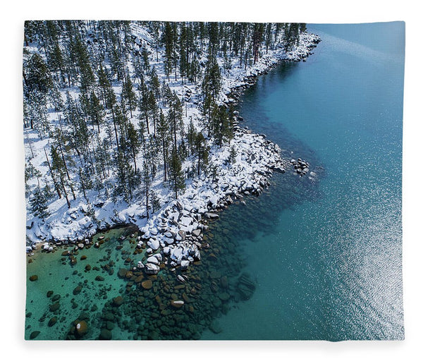 East Shore Winter Aerial By Brad Scott - Blanket
