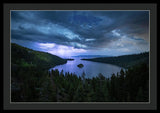 Emerald Bay Electric Skies By Brad Scott - Framed Print