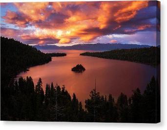 Emerald Bay Fire by Brad Scott - Canvas Print-12.000" x 8.000"-Lake Tahoe Prints