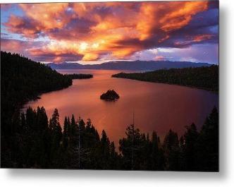 Emerald Bay Fire by Brad Scott- Metal Print-Metal Print-Lake Tahoe Prints