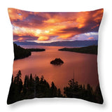 Emerald Bay Fire - Throw Pillow-Lake Tahoe Prints