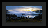 Emerald Bay Foggy Sunrise - Framed Print by Brad Scott