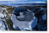Emerald Bay Ice Aerial - Canvas Print-12.000" x 6.875"-Lake Tahoe Prints