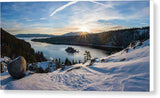 Emerald Bay Winter Sunburst By Brad Scott - Canvas Print-12.000" x 6.250"-Lake Tahoe Prints