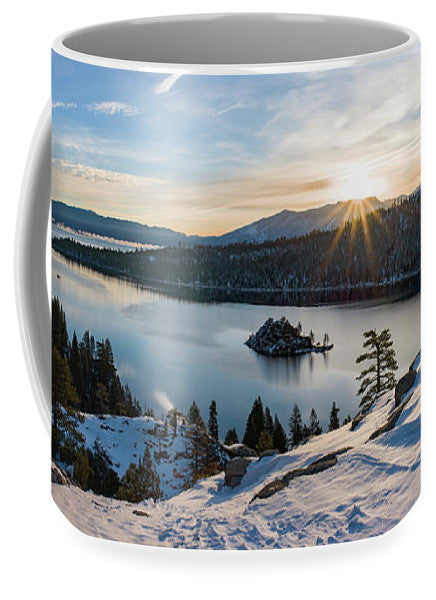 Emerald Bay Winter Sunburst By Brad Scott - Mug