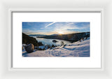 Emerald Bay Winter Sunburst By Brad Scott - Framed Print