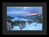 Emerald Bay Winter Sunrise - Framed Print