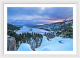 Emerald Bay Winter Sunrise - Framed Print