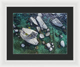 Emerald Waters - Bonsai Rock, Lake Tahoe - Framed Print