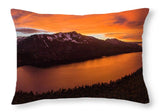 Fallen Leaf Lake Sunset Aerial By Brad Scott - Throw Pillow-Lake Tahoe Prints
