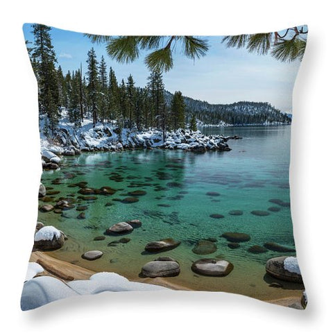 Glistening Cove By Brad Scott - Throw Pillow-Lake Tahoe Prints