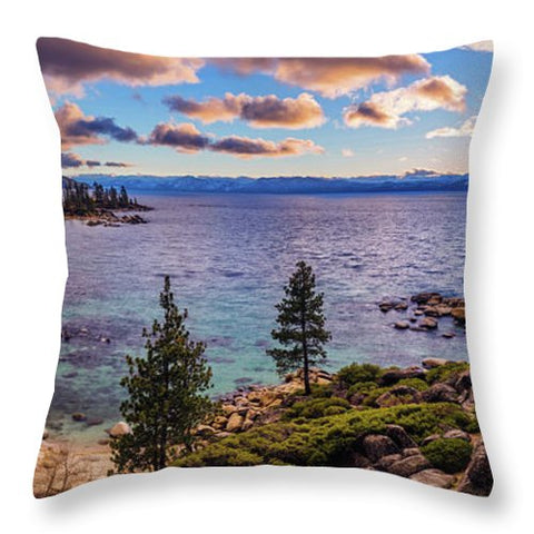 Heavenly Glow At Sand Harbor By Brad Scott - Throw Pillow-Lake Tahoe Prints