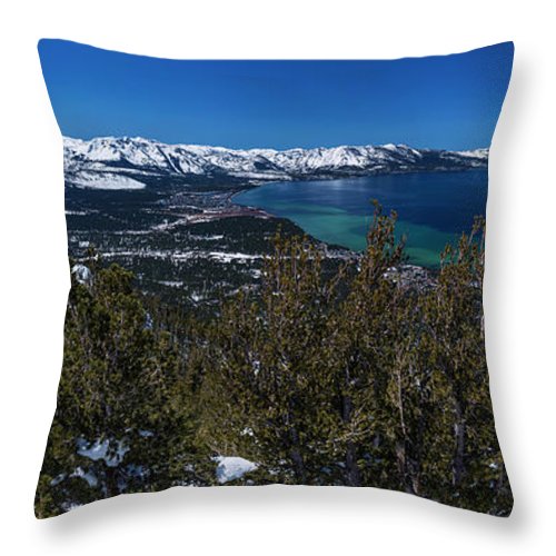 Heavenly Gondola View By Brad Scott - Throw Pillow-Lake Tahoe Prints