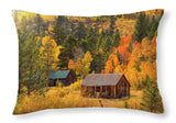 Hope Valley Fall Cabin By Brad Scott - Throw Pillow-Lake Tahoe Prints