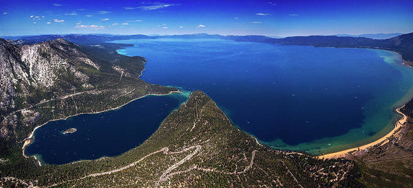 Lake Tahoe Aerial Panorama - Emerald Bay Aerial - Art Print-Lake Tahoe Prints