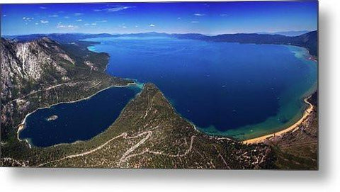 Lake Tahoe Aerial Panorama - Emerald Bay Aerial - Metal Print-Lake Tahoe Prints