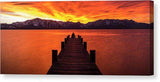 Lake Tahoe Sunset Pier By Brad Scott - Canvas Print-16.000" x 6.875"-Lake Tahoe Prints